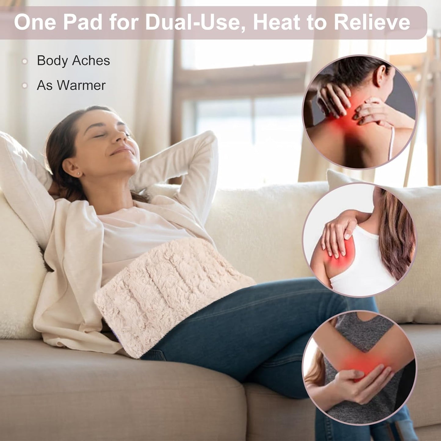 SuzziPad Microwave Heating Pad for Pain Relief, 7x16"
