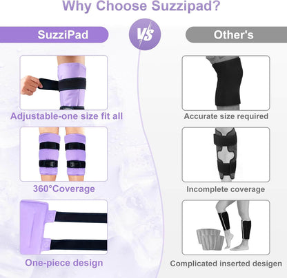 Shin Splint Ice Packs for Injuries Resuable Gel, Calf Ice Pack Wrap Cold Compression Sleeve for Runner
