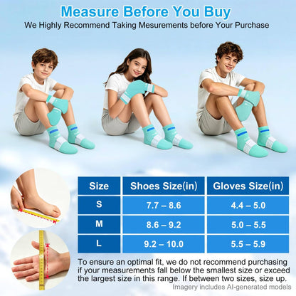 SuzziPad Cold Therapy Gloves & Socks for Small Hands & Feet, Reusable Ice Pack Cooling Wraps for Youth & Adults, Daily Comfort