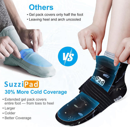 SuzziPad Chemo Gloves and Socks with Insulated Bag for Chemo Patients, Tired Achy Hands & Feet, Swelling Comfort, Chemotherapy Must Haves for Chemo Side Effects, Ditsy Floral