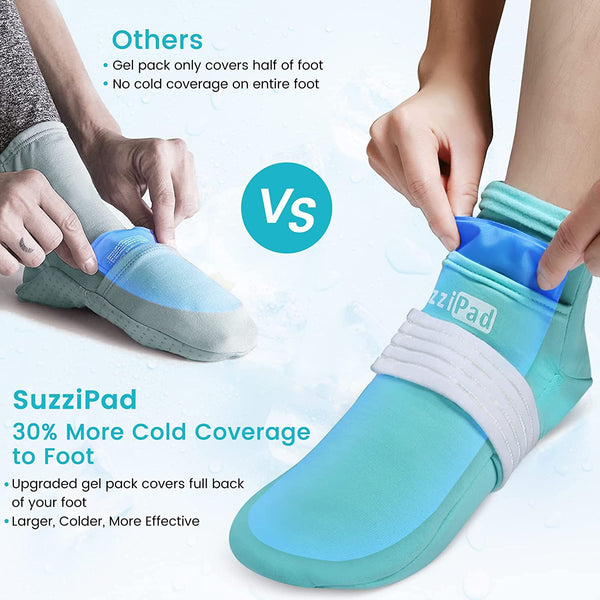 SuzziPad Cold Therapy Socks with Reusable Gel ice Packs Achieve Reli