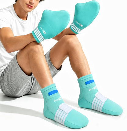 SuzziPad Cold Therapy Gloves & Socks for Small Hands & Feet, Reusable Ice Pack Cooling Wraps for Youth & Adults, Daily Comfort