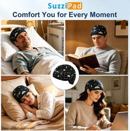 SuzziPad Cooling Cap for Chemo & Migraine, Reusable Soft Solid Gel for 360° Cold Therapy, Chemo Must Have