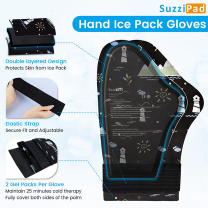 SuzziPad Cold Socks & Hands Ice Pack for Chemo, Allover Print