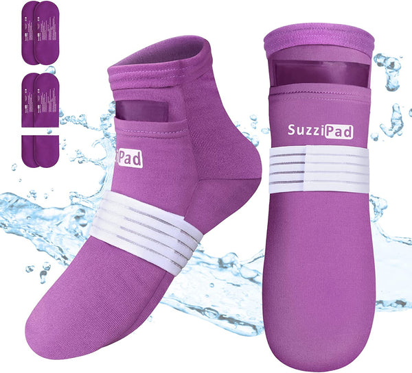 SuzziPad Cold Therapy Socks with Reusable Gel ice Packs Achieve Reli