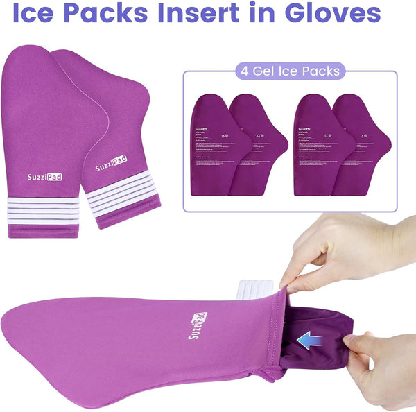 SuzziPad Replacement Ice Gel Packs for Cold Therapy Gloves and Socks(10-Piece Set)