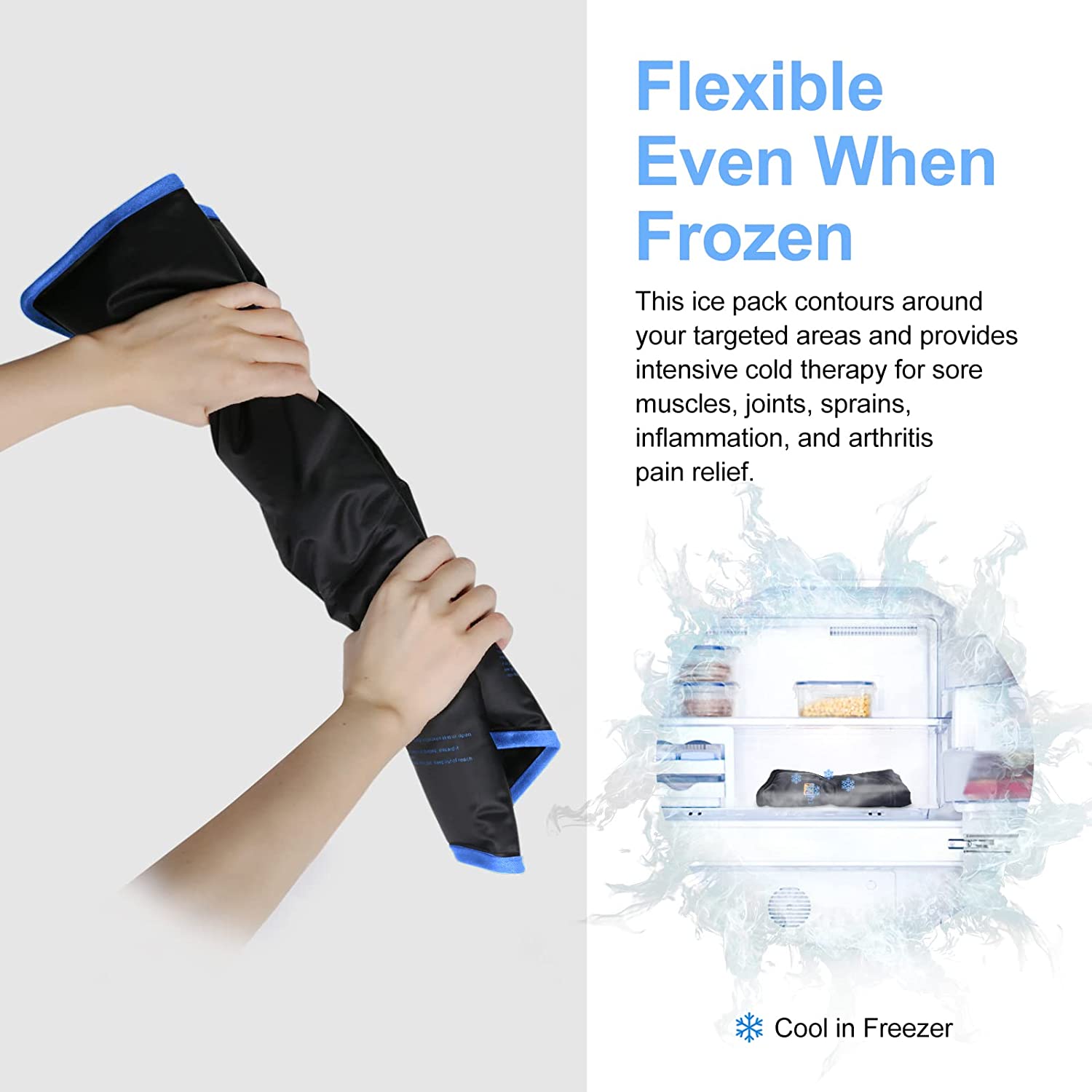 SuzziPad Elbow Ice Pack for Injuries with DoubleSided Fabric Cover, W