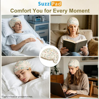 SuzziPad Cooling Cap for Chemo & Migraine, Reusable Soft Solid Gel for 360° Cold Therapy, Chemo Must Have