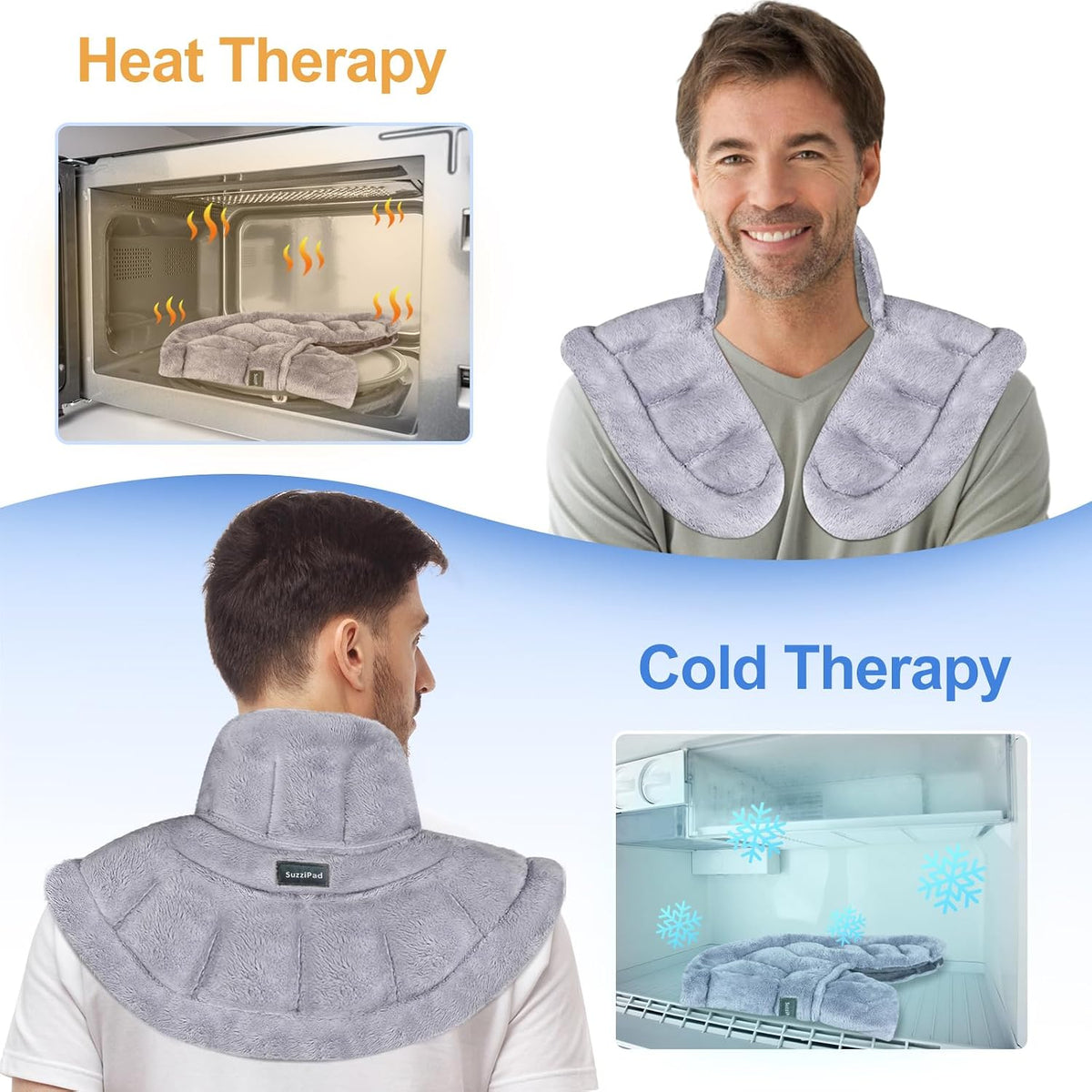 SuzziPad Weighted Microwavable Heating Pad with Herbal Aromatherapy for Neck and Shoulders