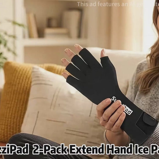 SuzziPad 2PK Hand Ice Pack for Fingers & Forearm, Extended Length Reusable Cold Wrap for Wrist, Post-Workout, Tendonitis
