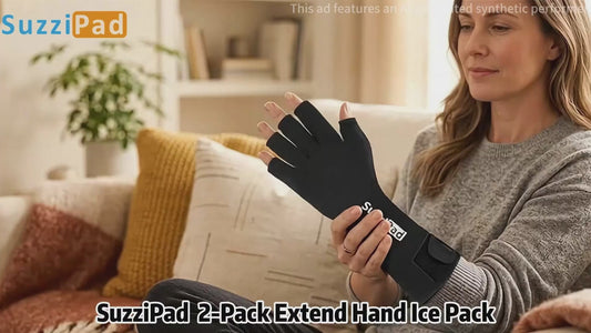 SuzziPad 2PK Hand Ice Pack for Fingers & Forearm, Extended Length Reusable Cold Wrap for Wrist, Post-Workout, Tendonitis