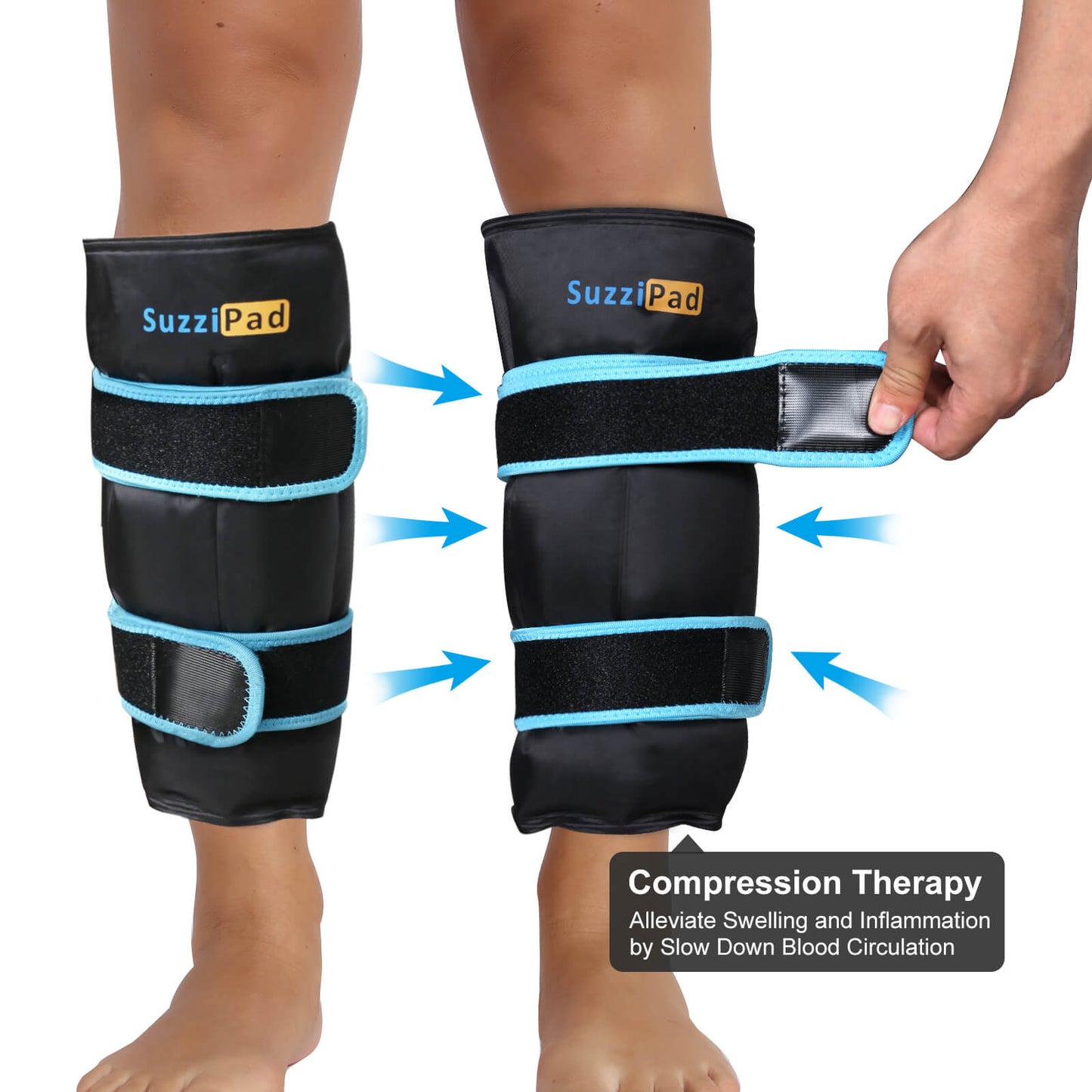 Suzzipad Shin Splint Ice Packs for Injuries Resuable Gel