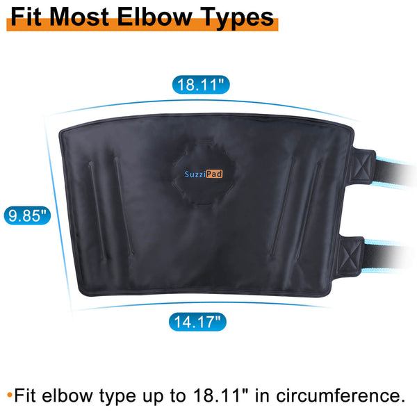 SuzziPad Elbow Ice Pack for Injuries with Double-Sided Fabric Cover