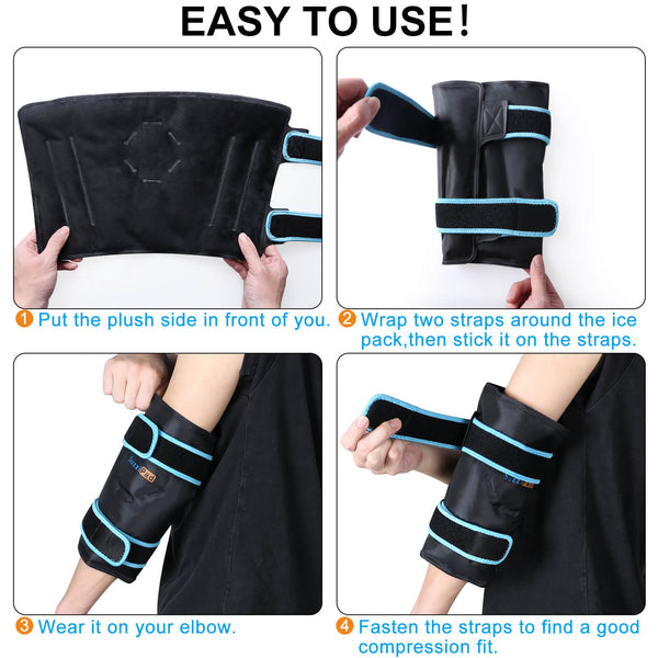 SuzziPad Elbow Ice Pack for Injuries with Double-Sided Fabric Cover